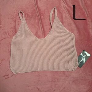 SHEIN Mauve Ribbed Knit Crop Top